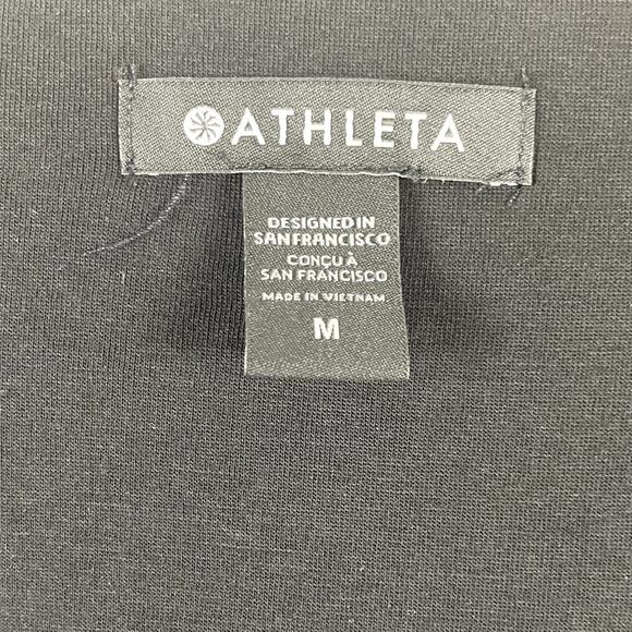 Athleta Della Ruched Sleeveless Tank Dress Athleisure Minimalist Black Size M - Picture 8 of 10